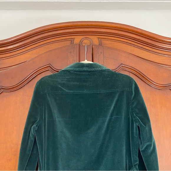 Vintage 60s 70s Joe Frank of Houston 100% Cotton Velvet Forest Green Shacket - Picture 5 of 10